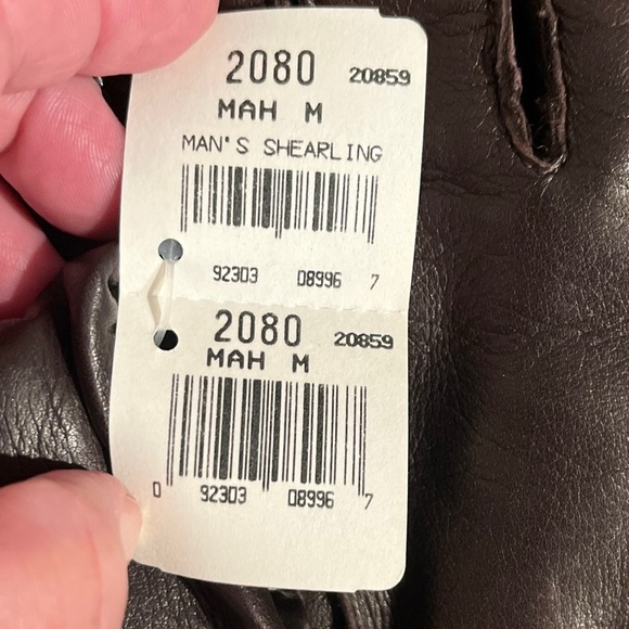 NWT VTG Coach Dark Chocolate Brown Leather 100% Shearling Gloves M Original Box - Picture 5 of 12